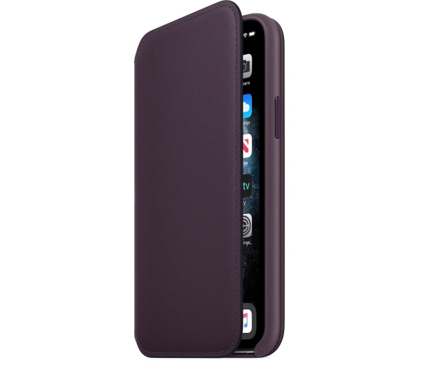 Etui Leather Folio do iPhone 11 Pro Aubergine fioletowe - 514651 - zdjęcie 2